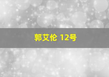 郭艾伦 12号